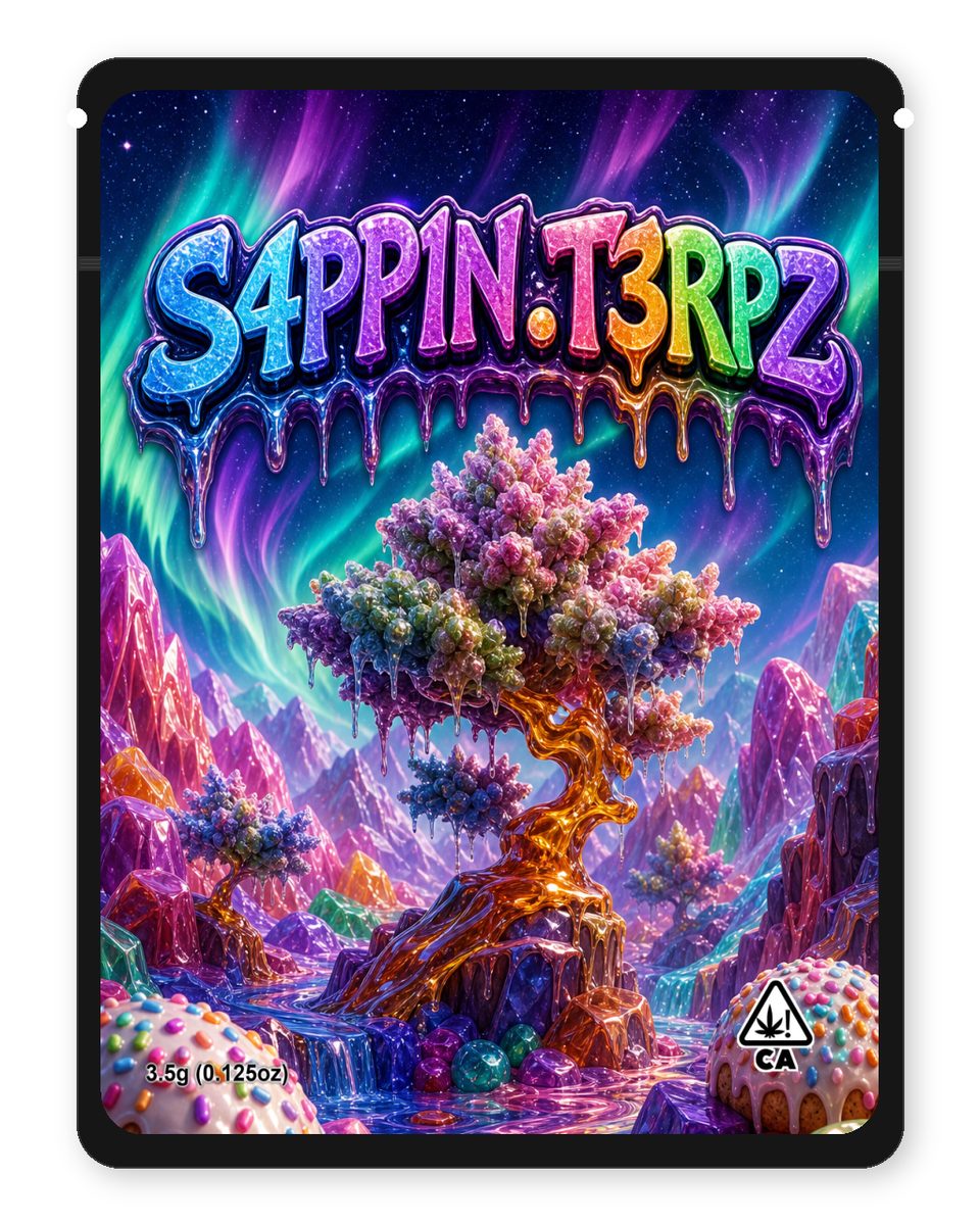 S4PP1N.T3RPZ custom 4"x5" mylar bag design (front)