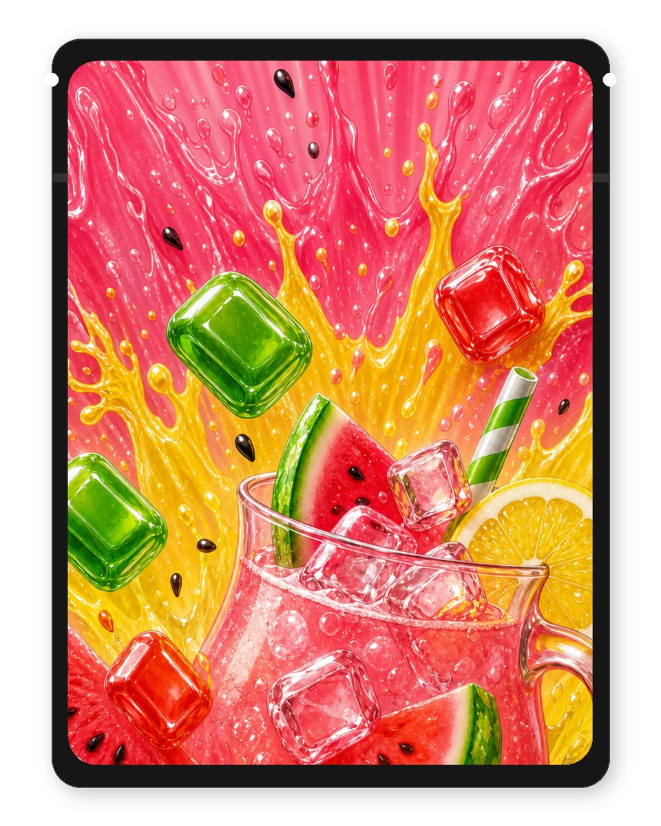 Watermelon Jolly Rancher Lemonade custom 4"x5" mylar bag design (back)