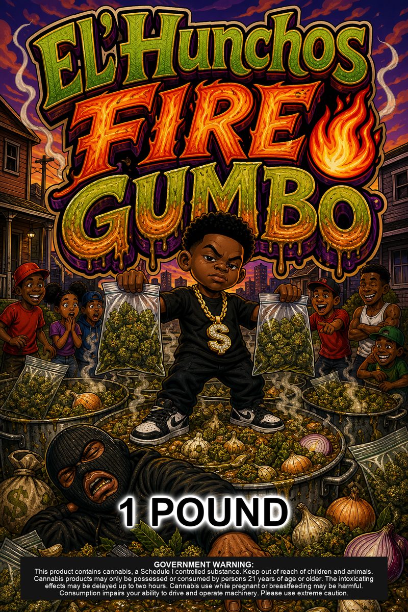 El'Hunchos Fire 🔥 Gumbo custom 6x9 pound bag sticker / turkey-bag flavor label