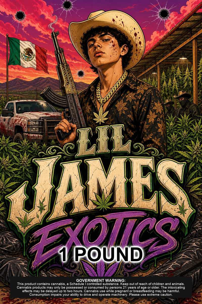 LIL JAMES EXOTICS custom 6x9 pound bag sticker / turkey-bag flavor label