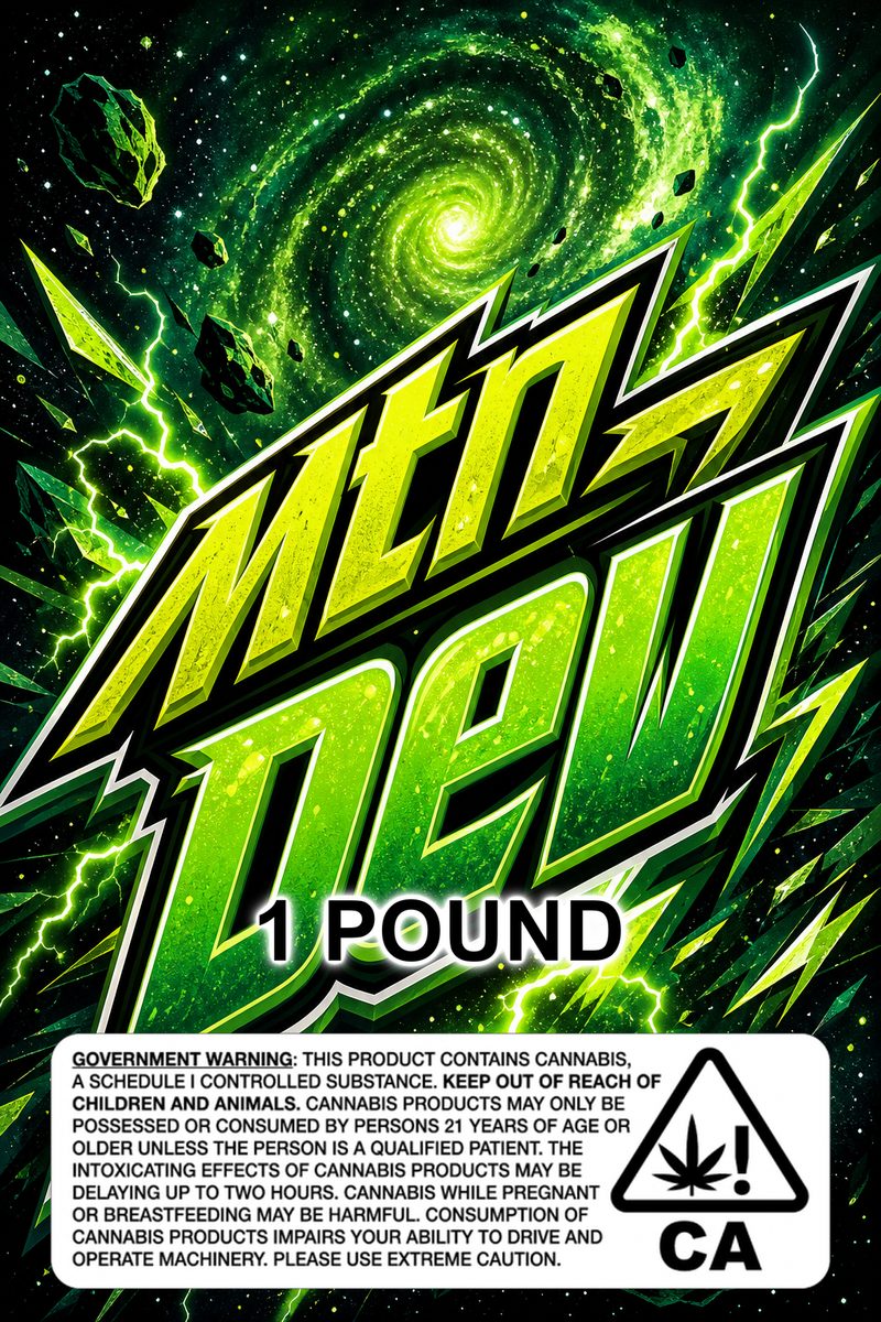 Mtn dew custom 6x9 pound bag sticker / turkey-bag flavor label