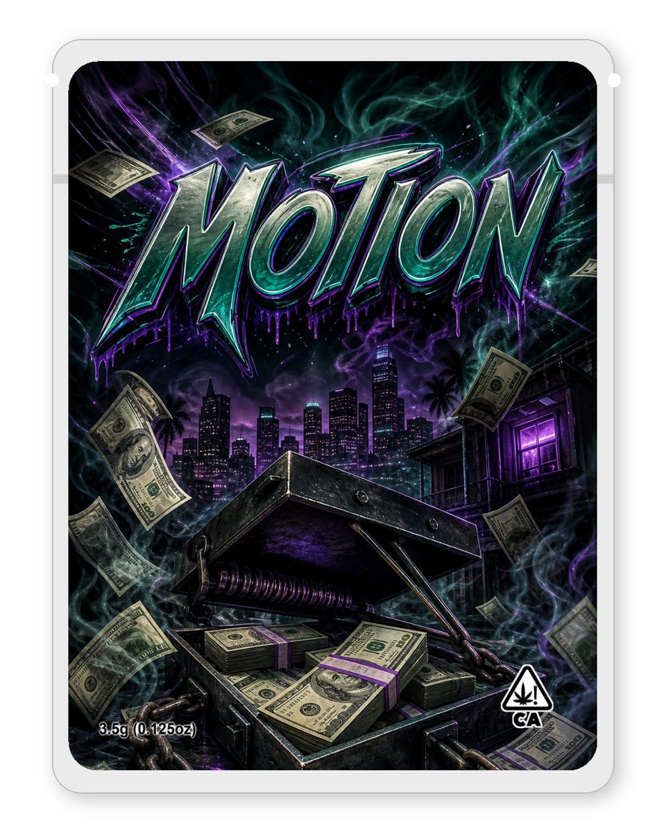motion custom 4"x5" mylar bag design (front)