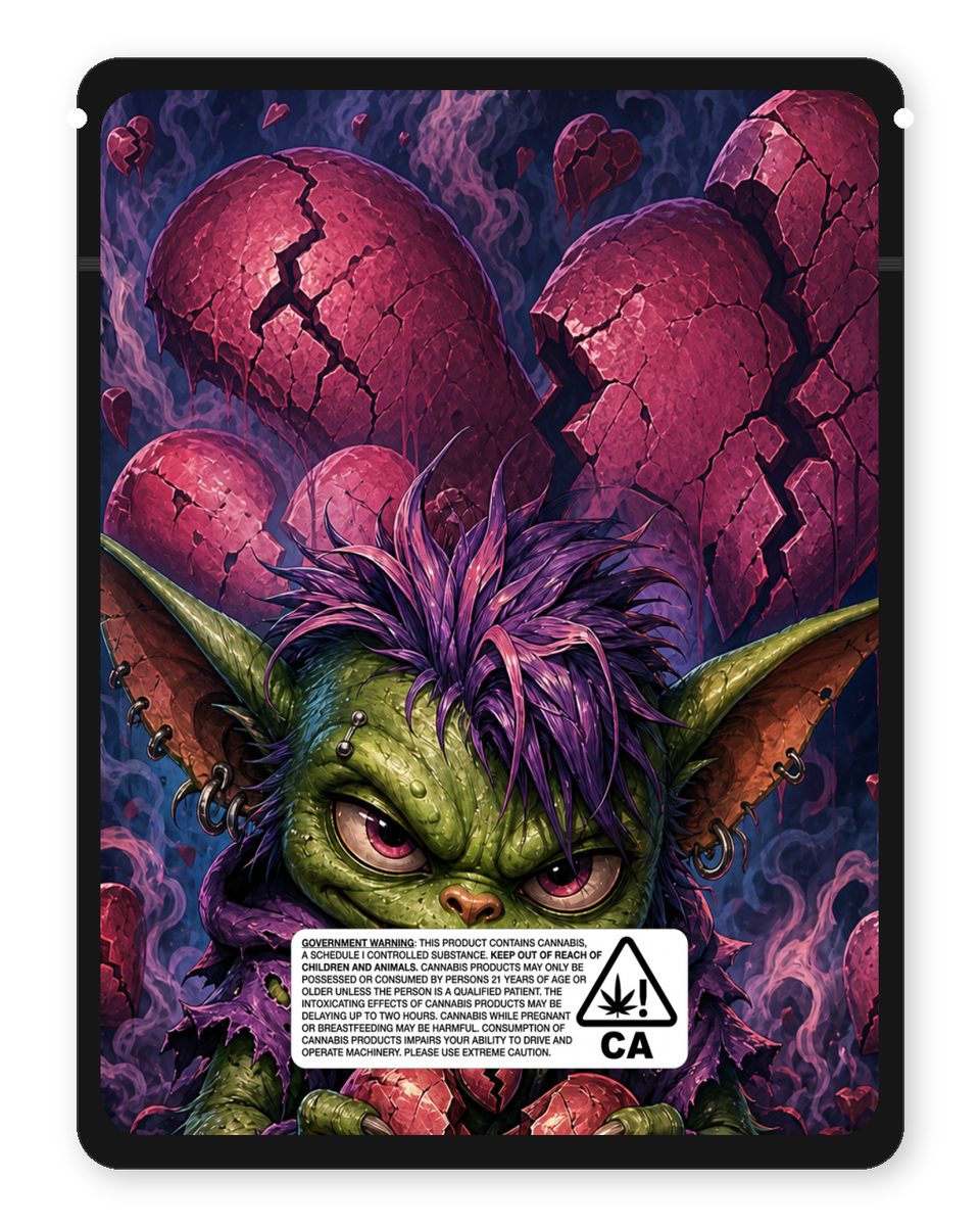 Keta The Super Gremlin custom 4"x5" mylar bag design (back)