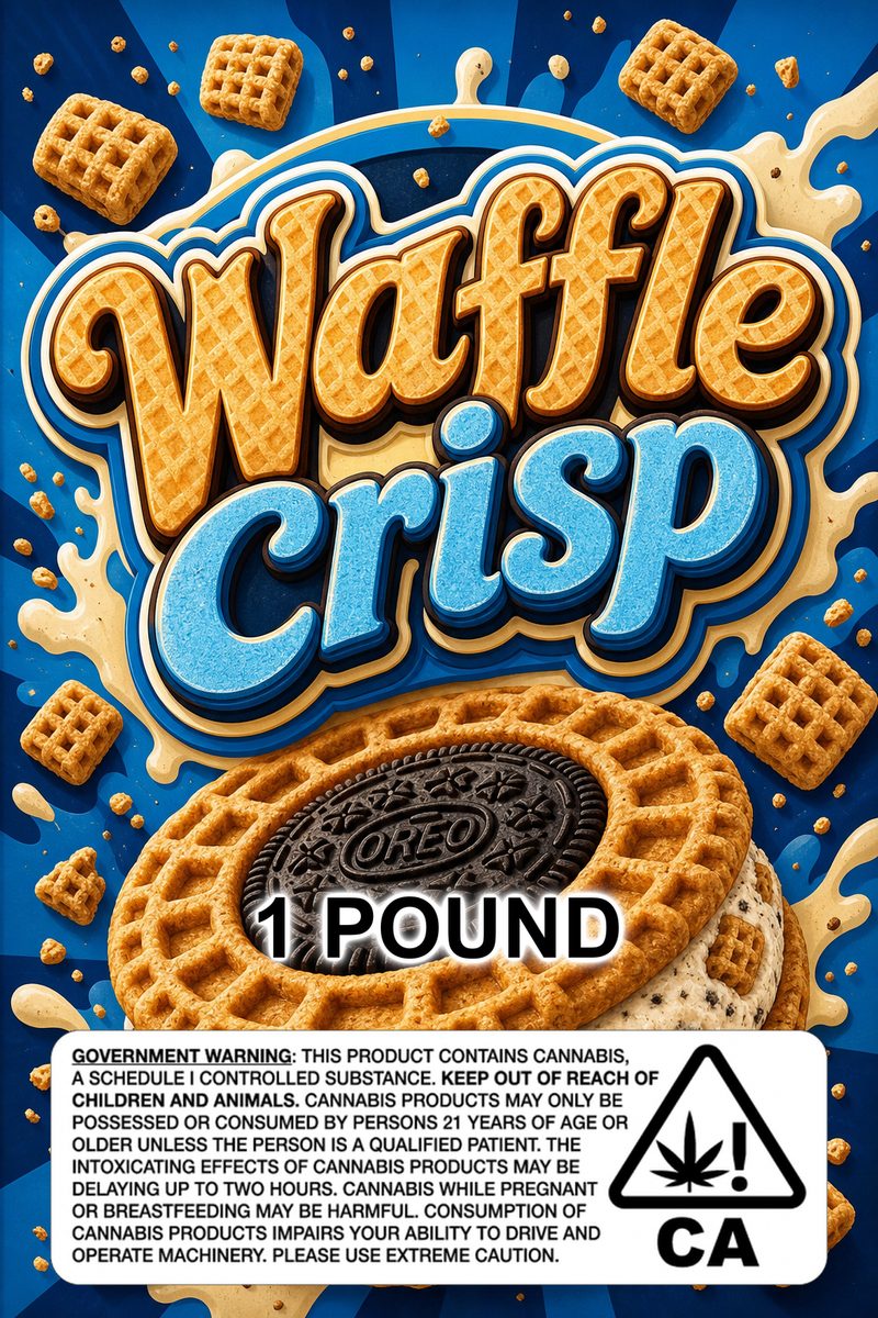 Waffle crisp custom 6x9 pound bag sticker / turkey-bag flavor label