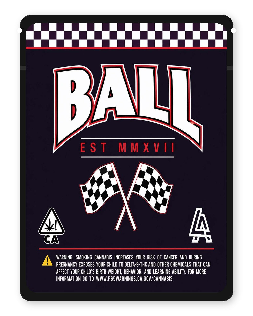 Ball Family Farms 3.5g Mylar Bags - Back Design