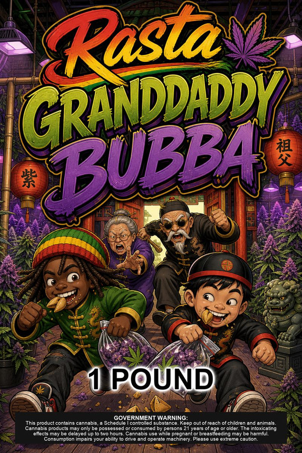 Rasta Granddaddy Bubba custom 6x9 pound bag sticker / turkey-bag flavor label