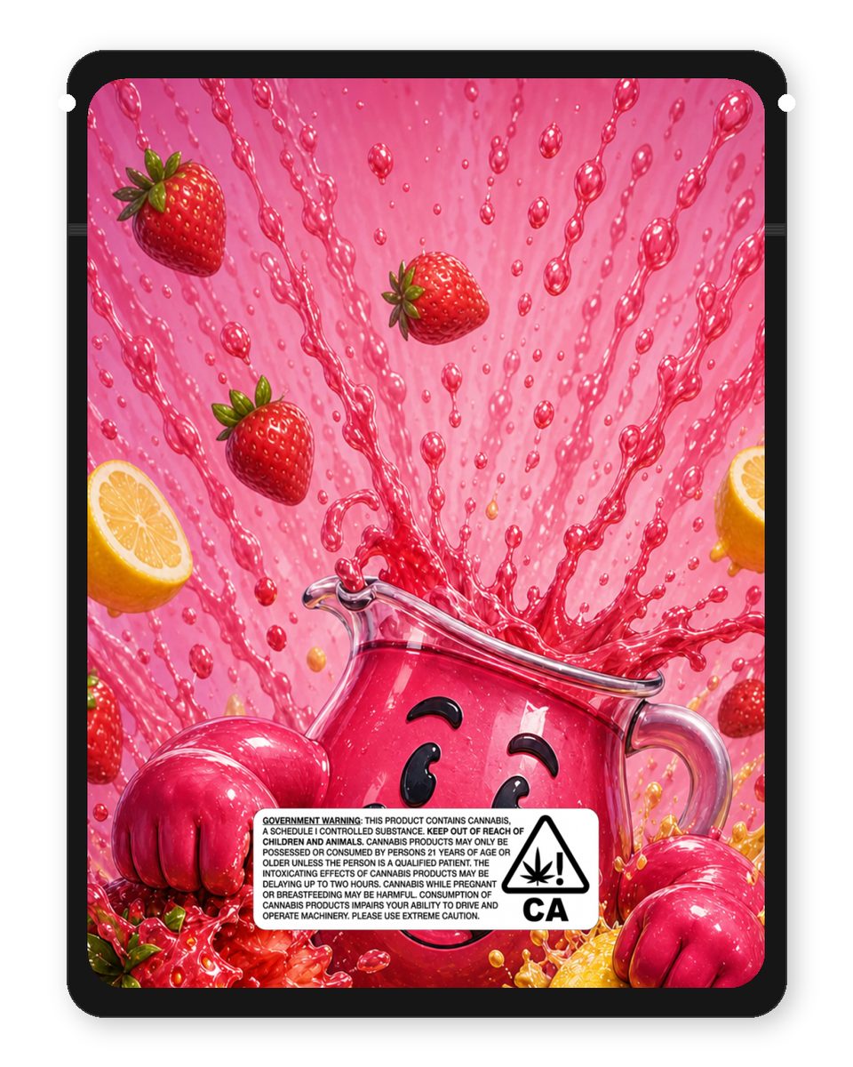 Pastriez strawberry lemonade custom 4"x5" mylar bag design (back)