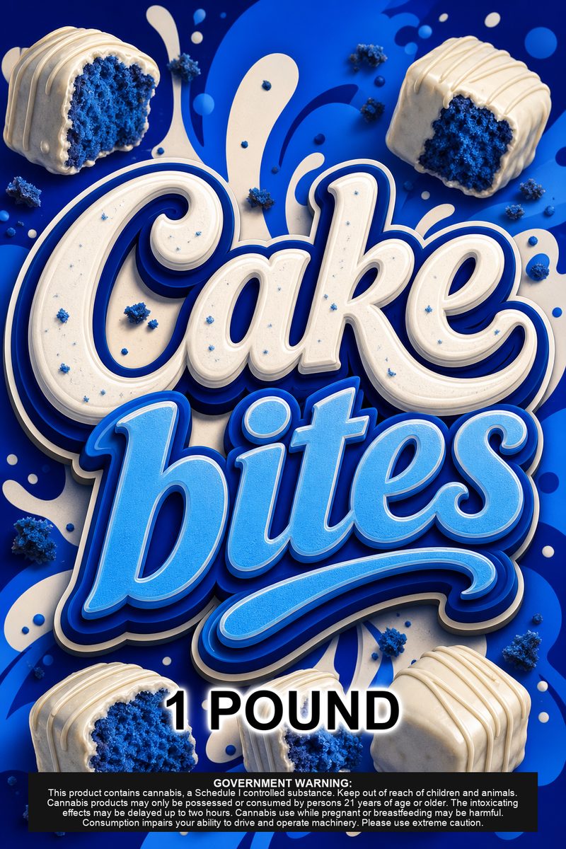 Cake bites custom 6x9 pound bag sticker / turkey-bag flavor label