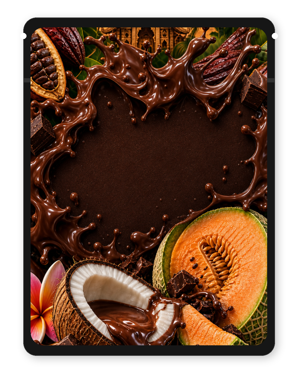 Double Chocolate custom mylar bag — back (black bag)