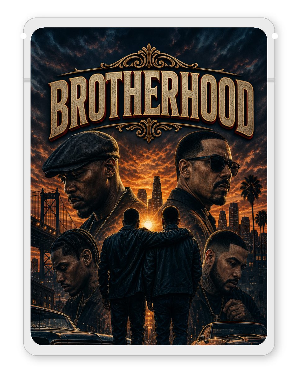 BROTHERHOOD custom 4"x5" mylar bag design (front)