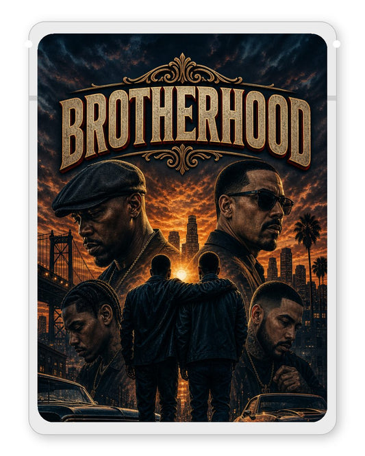 BROTHERHOOD custom 4"x5" mylar bag design (front)