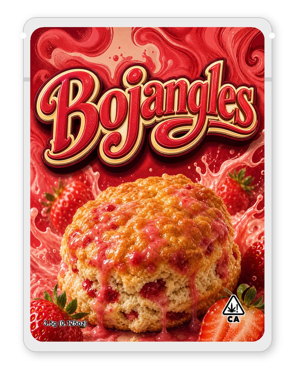 Bojangles custom 4"x5" mylar bag design (front)