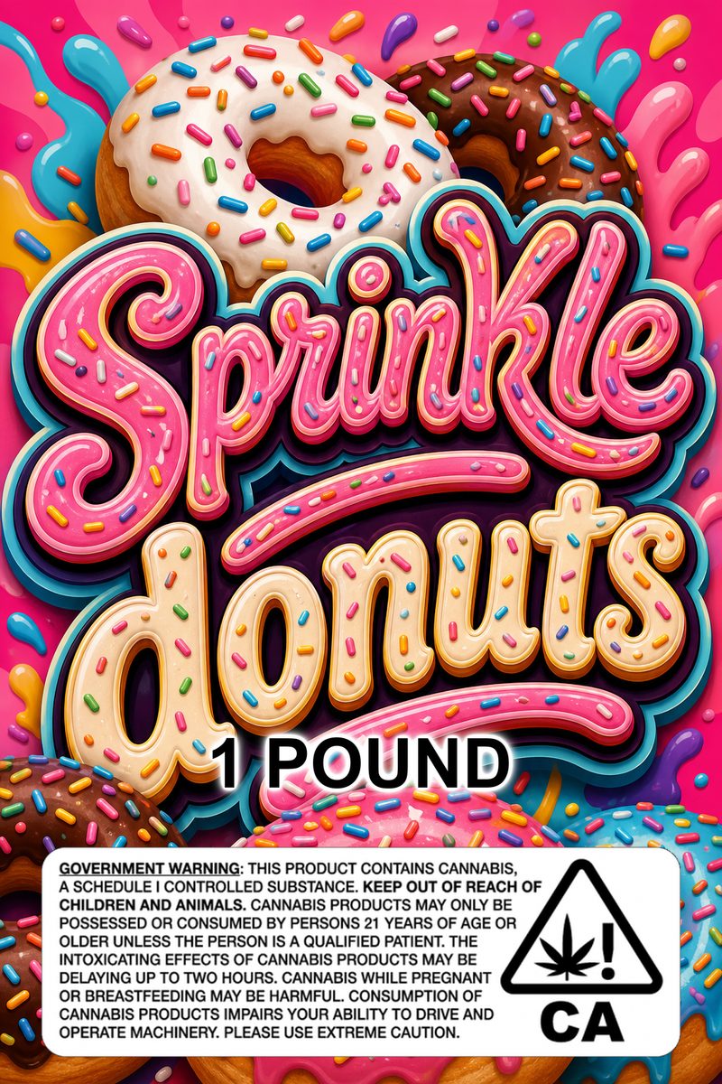 Sprinkle donuts custom 6x9 pound bag sticker / turkey-bag flavor label