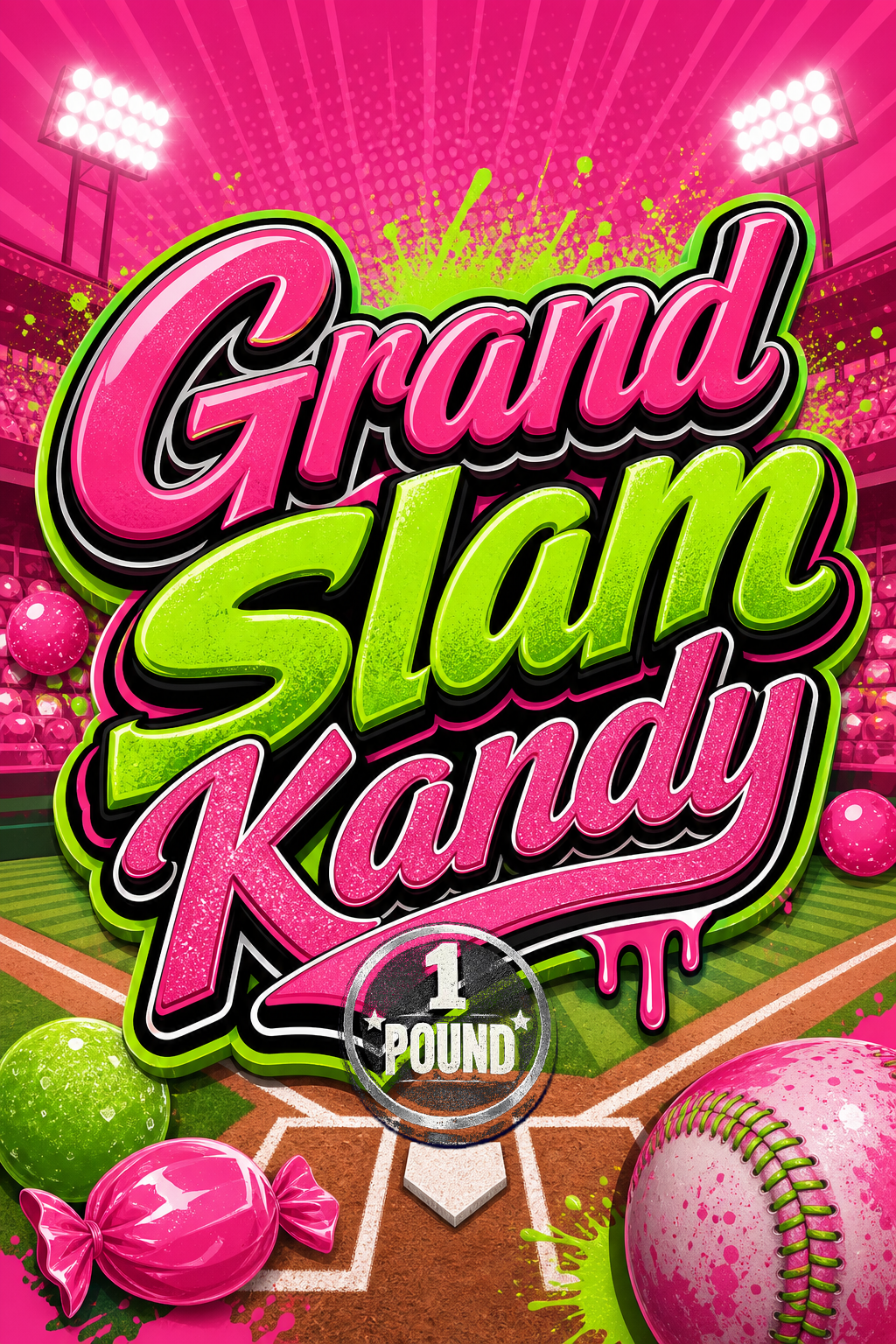 Grand Slam Kandy custom 6x9 pound bag sticker / turkey-bag flavor label