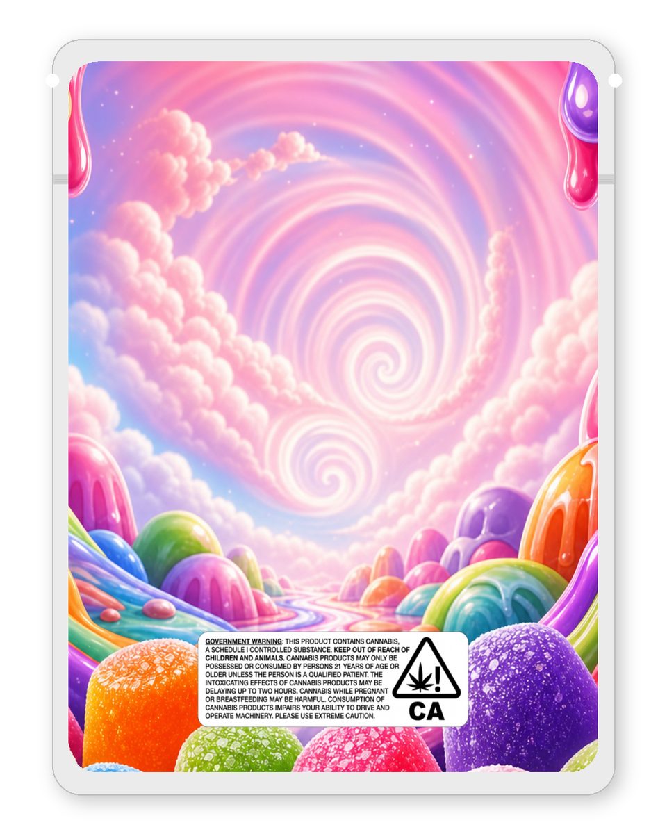 Gum drop custom 4"x5" mylar bag design (back)