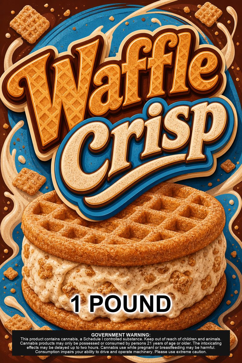 Waffle crisp custom 6x9 pound bag sticker / turkey-bag flavor label