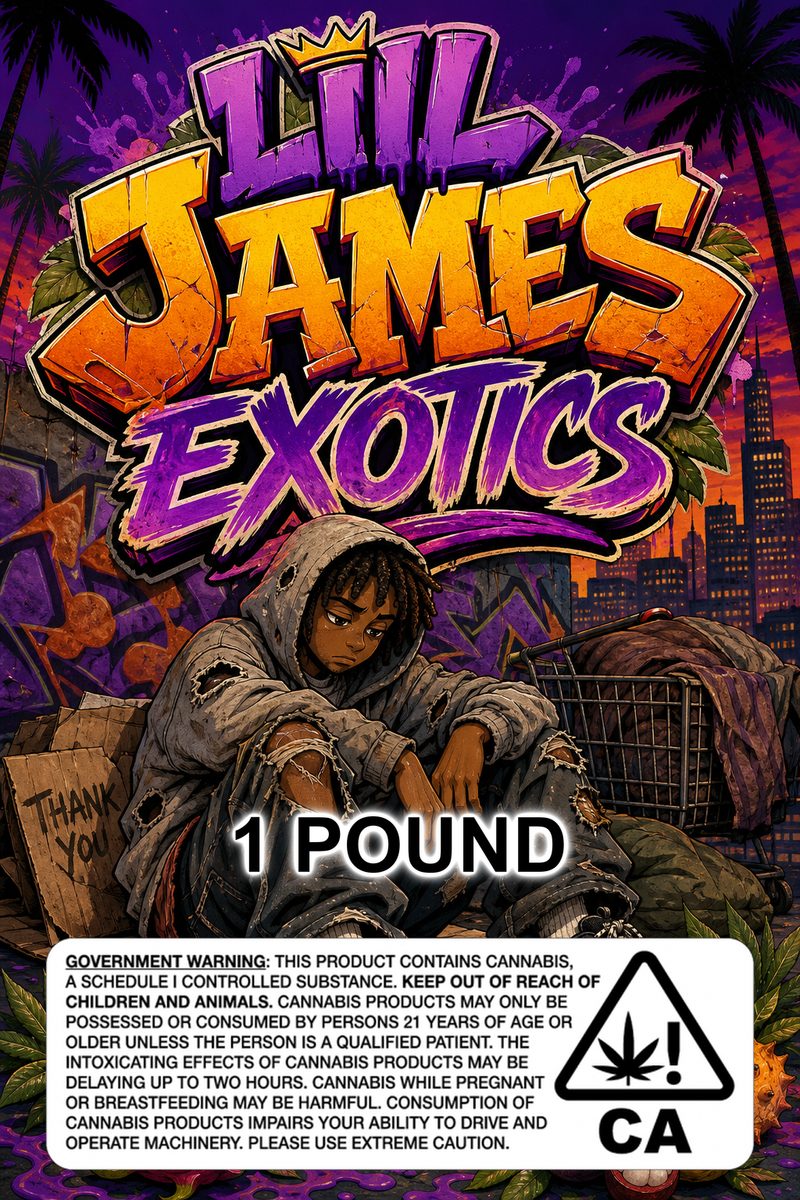 LIL JAMES EXOTICS custom 6x9 pound bag sticker / turkey-bag flavor label