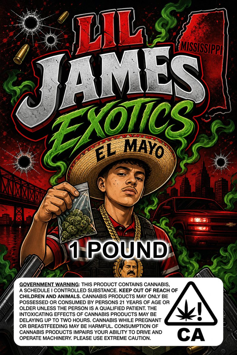LIL JAMES EXOTICS custom 6x9 pound bag sticker / turkey-bag flavor label