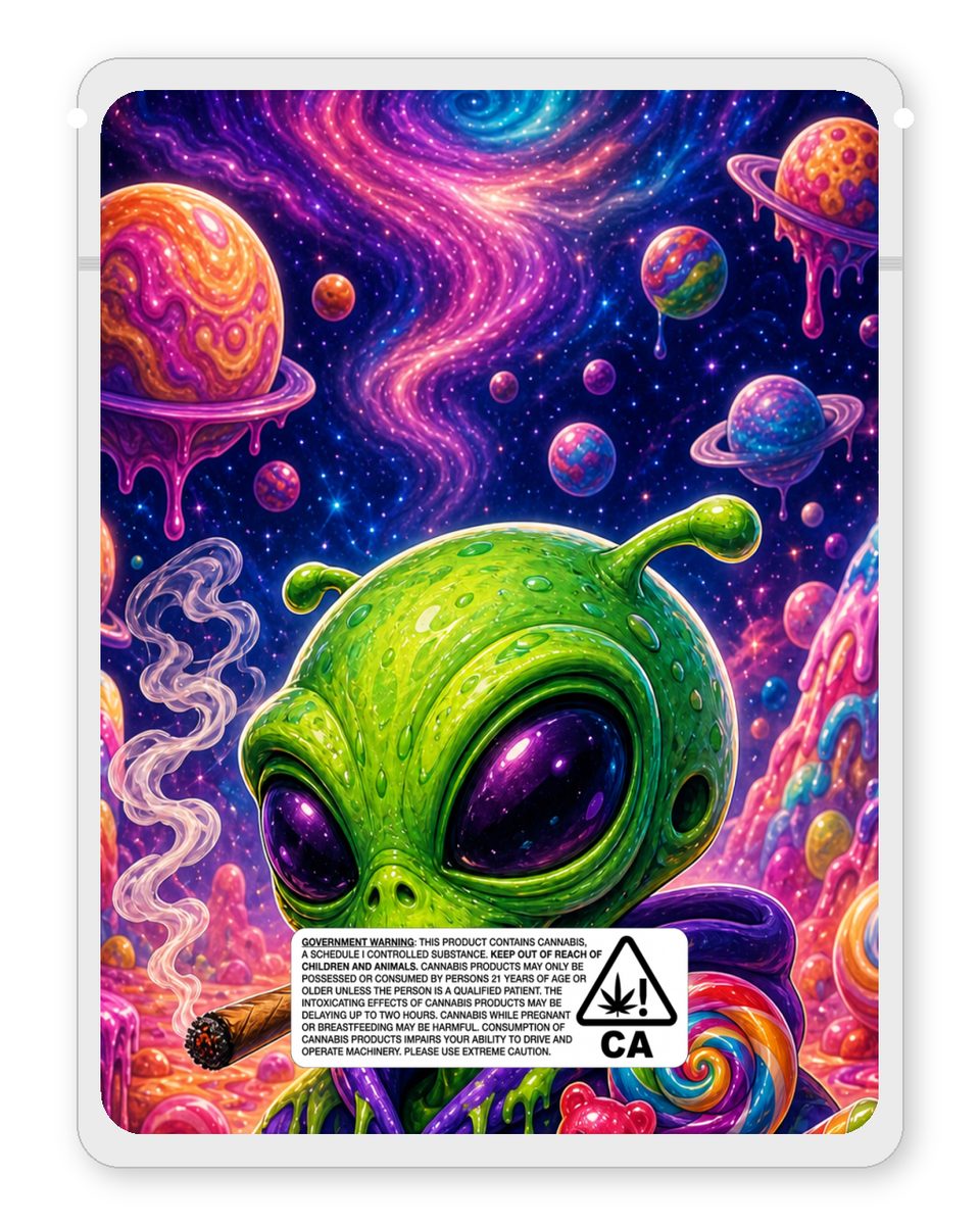 Goooma X candy custom 4"x5" mylar bag design (back)