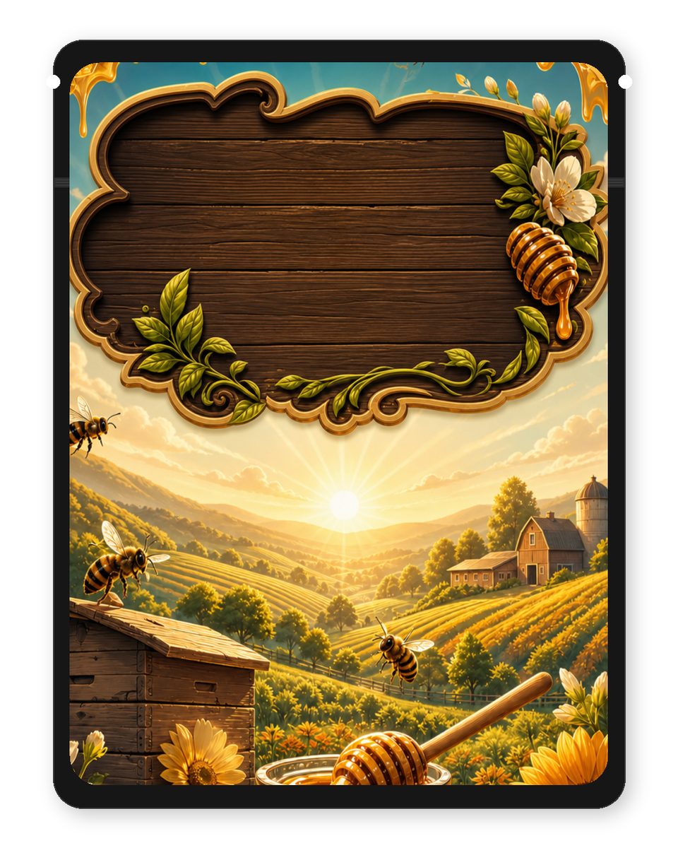 Honey Farms custom 4"x5" mylar bag design (back)