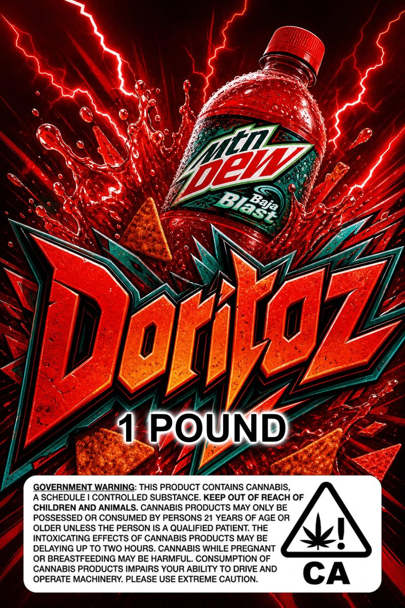 Doritoz custom 6x9 pound bag sticker / turkey-bag flavor label