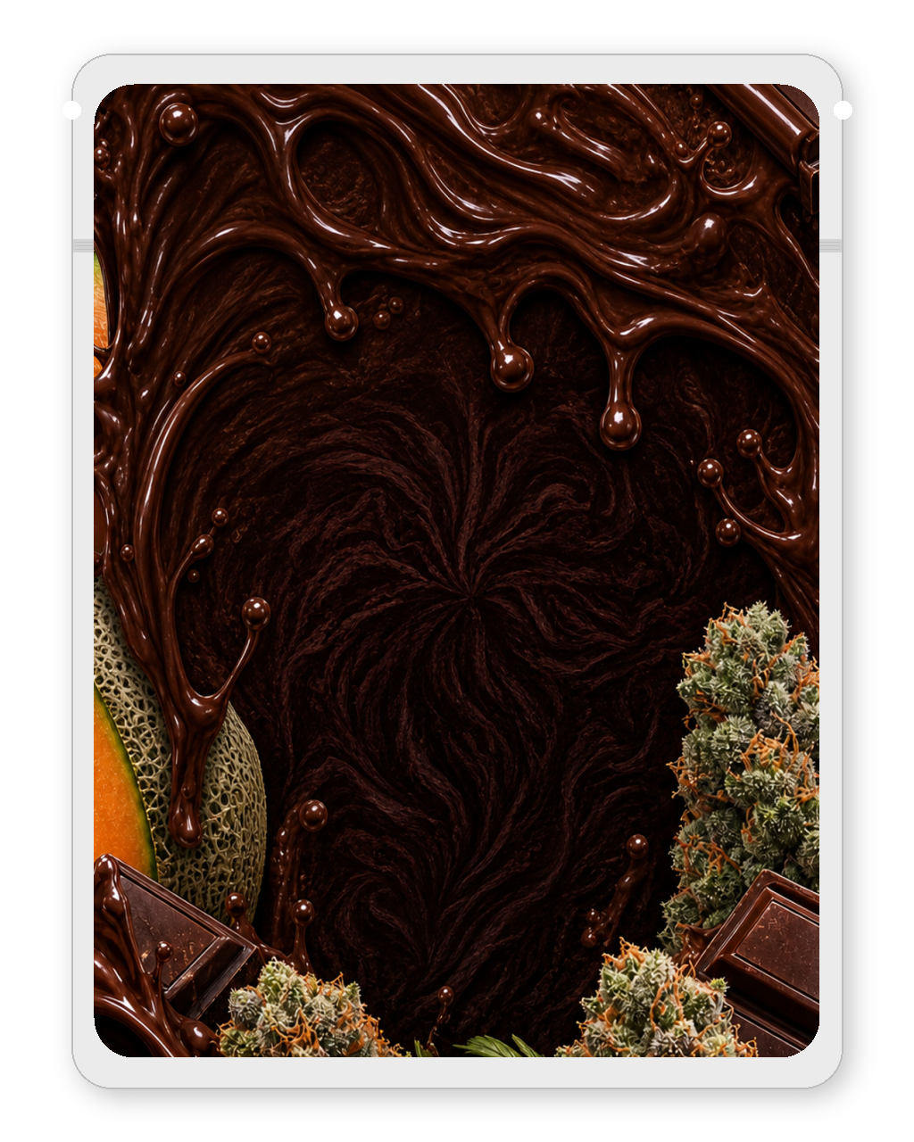 Double Chocolate custom mylar bag — back (white bag)