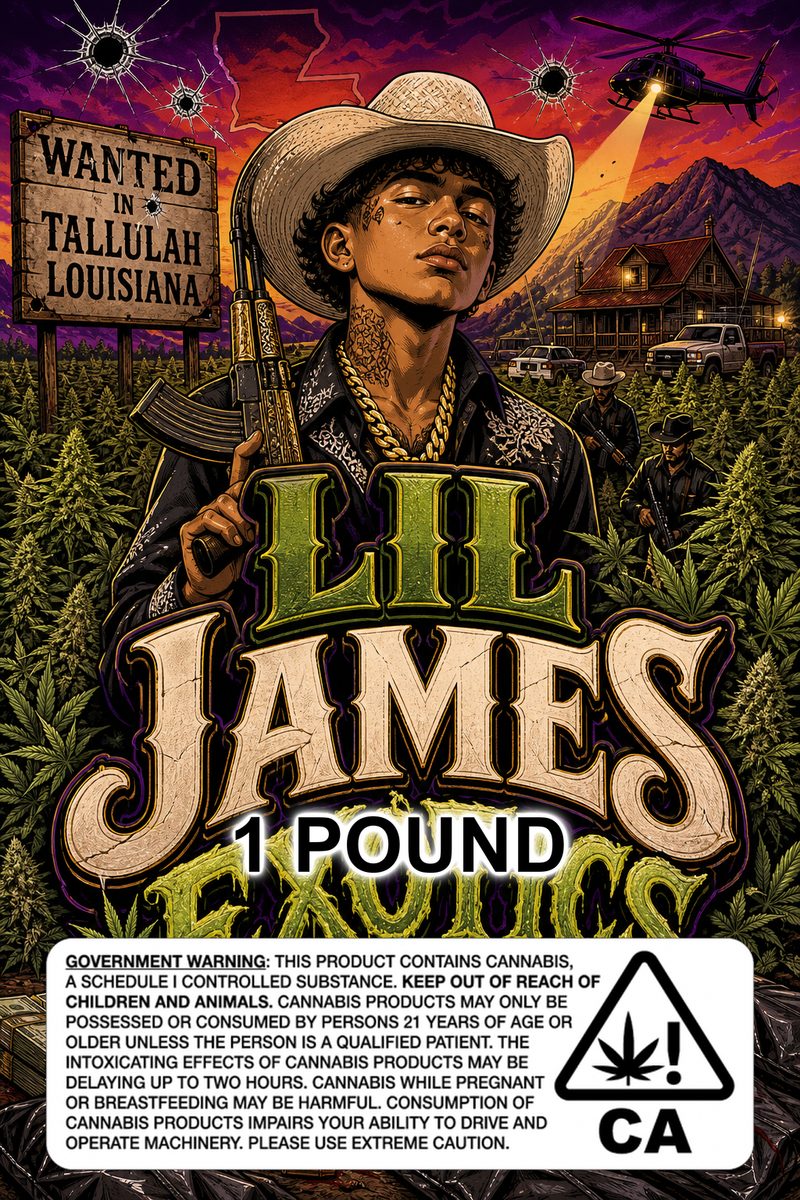 LIL JAMES EXOTICS custom 6x9 pound bag sticker / turkey-bag flavor label