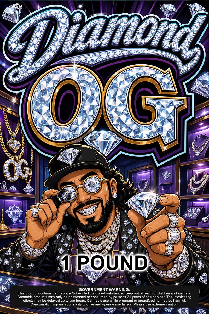 Diamond OG custom 6x9 pound bag sticker / turkey-bag flavor label