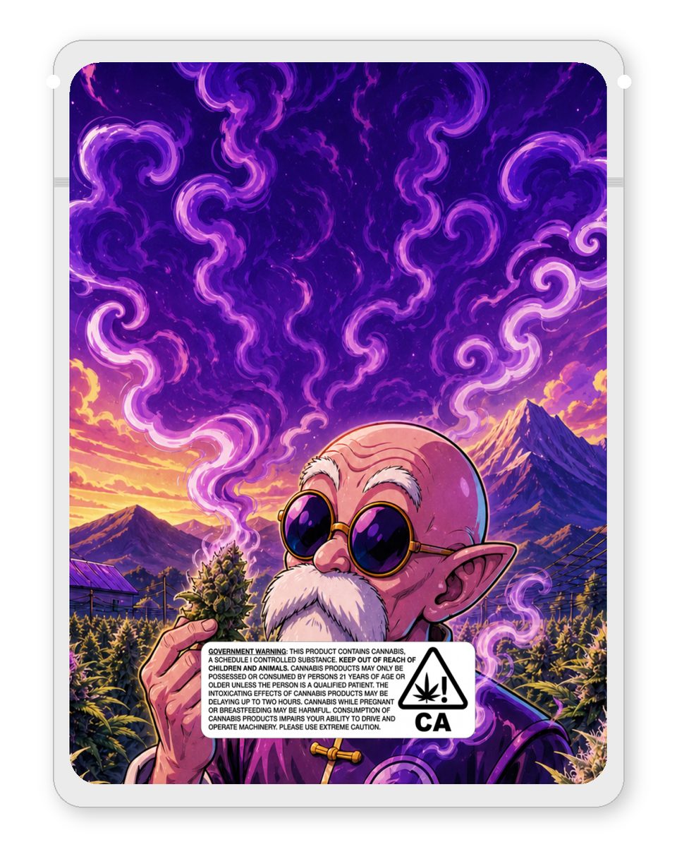 Supreme Kai custom 4"x5" mylar bag design (back)