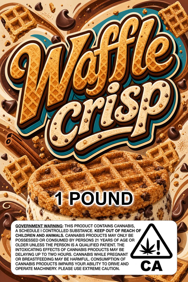 Waffle crisp custom 6x9 pound bag sticker / turkey-bag flavor label