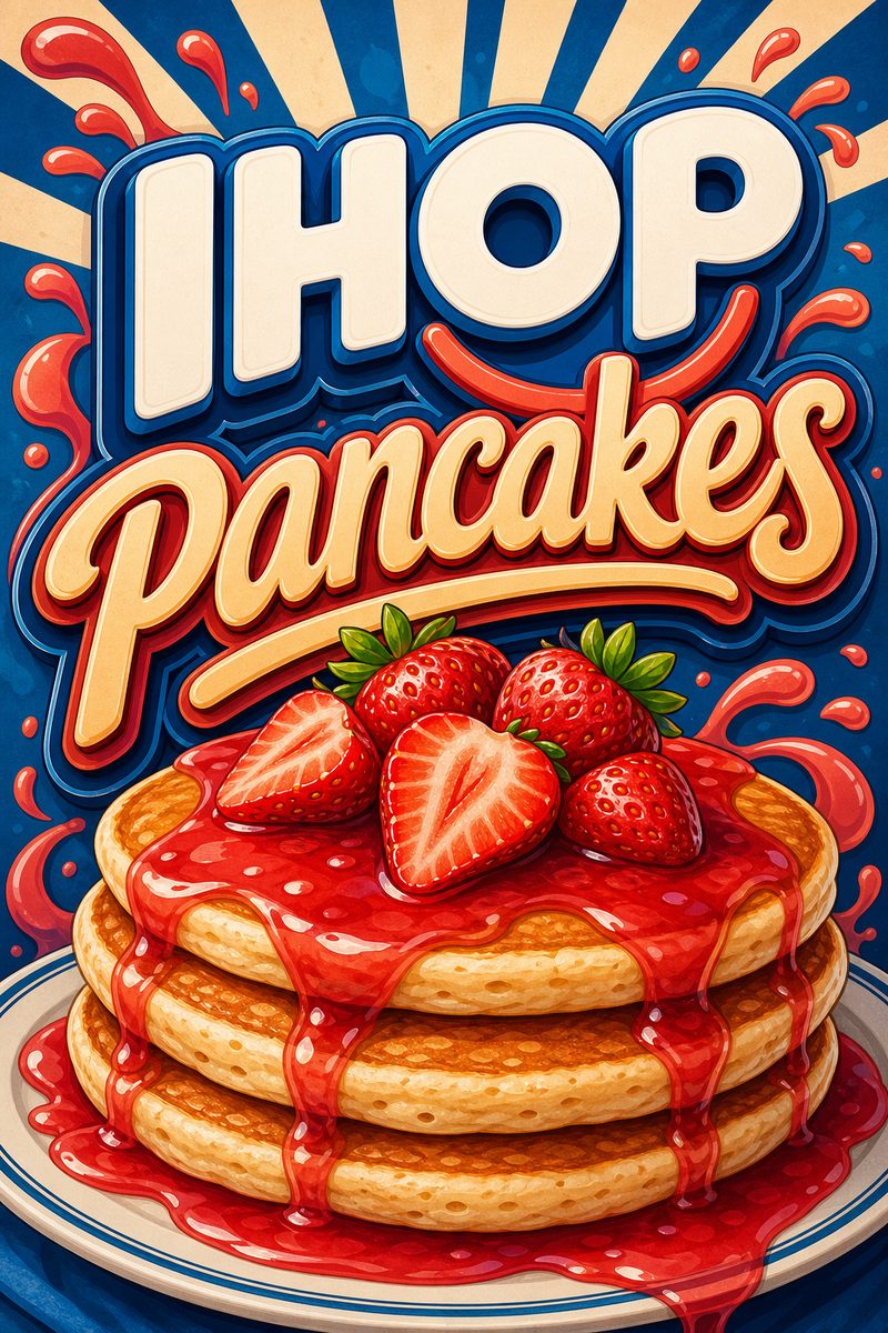 IHOP pancakes custom 6x9 pound bag sticker / turkey-bag flavor label