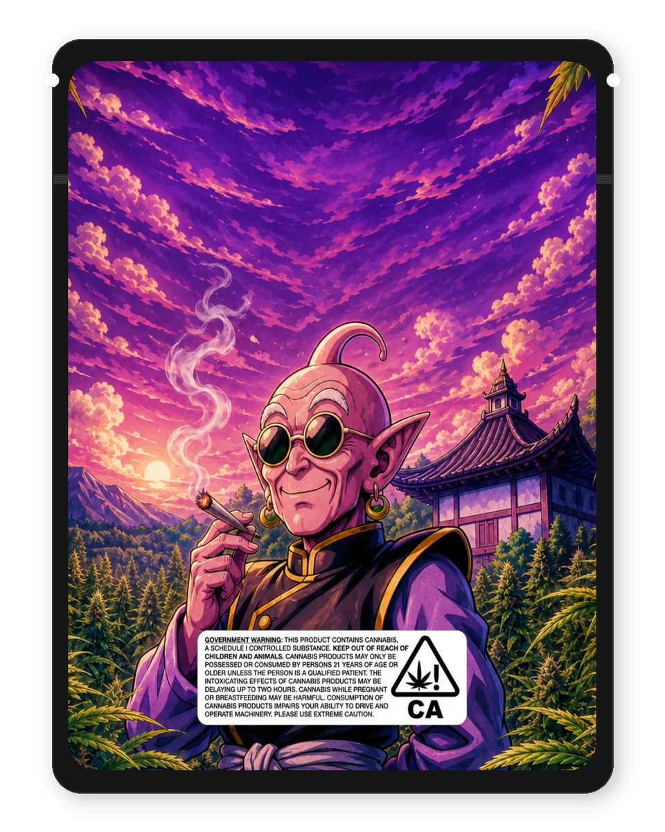Supreme Kai custom 4"x5" mylar bag design (back)
