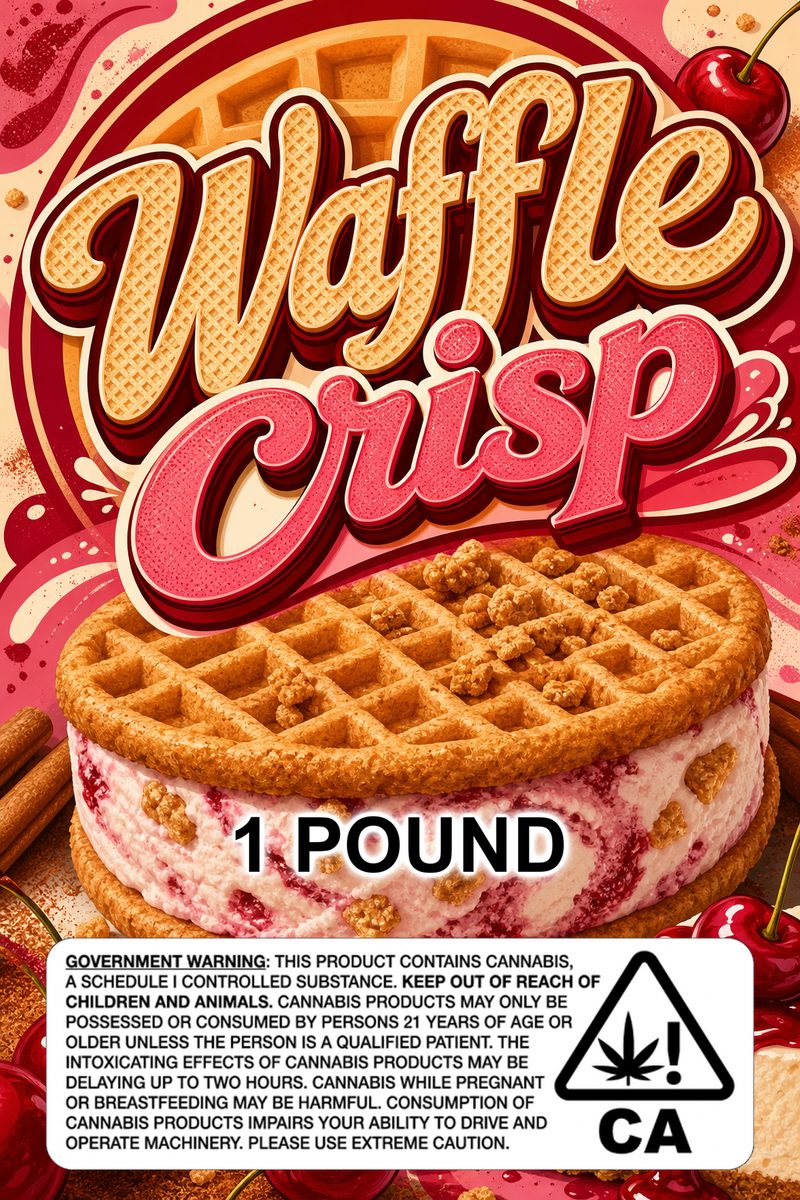 Waffle crisp custom 6x9 pound bag sticker / turkey-bag flavor label
