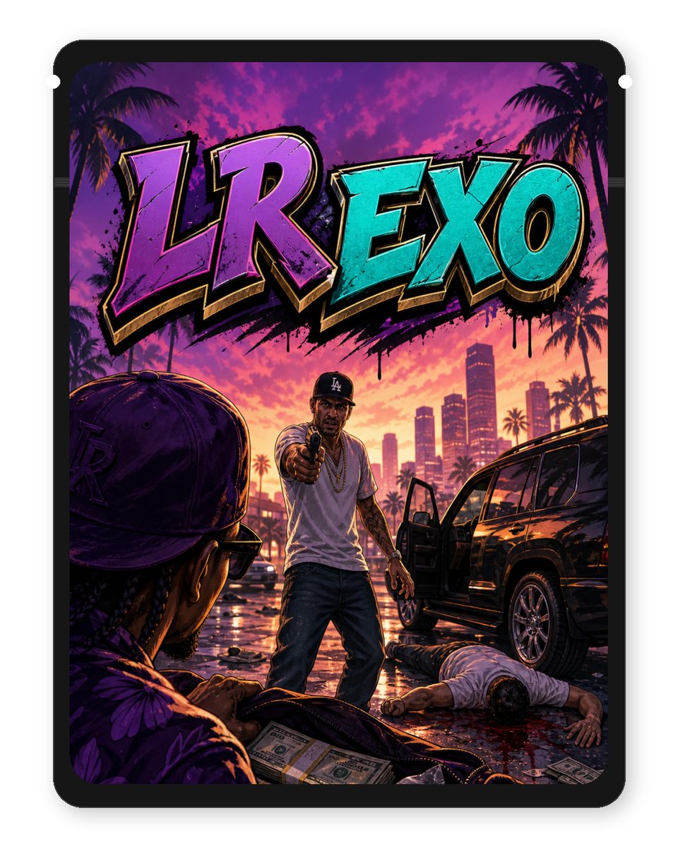 LR EXO custom 4"x5" mylar bag design (front)
