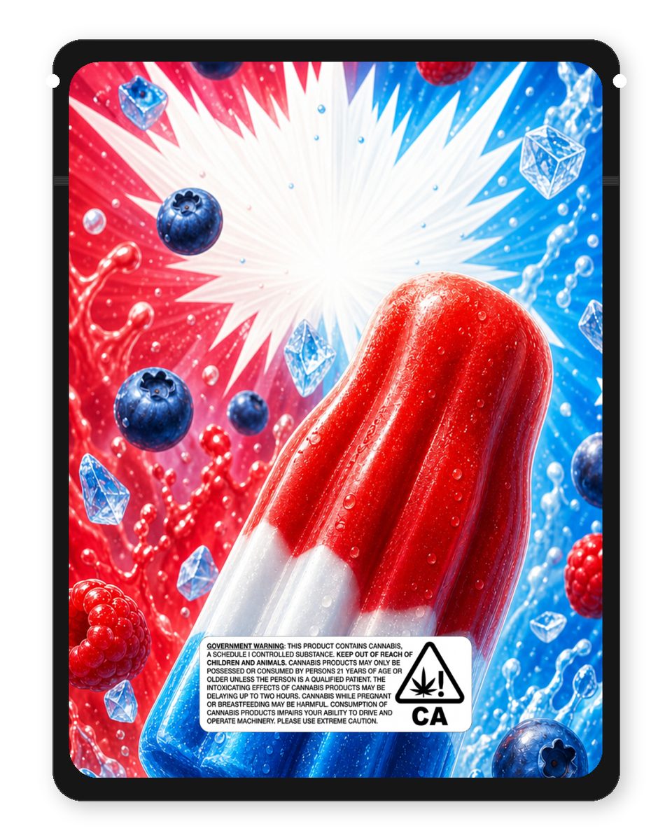 Bombpopz custom 4"x5" mylar bag design (back)