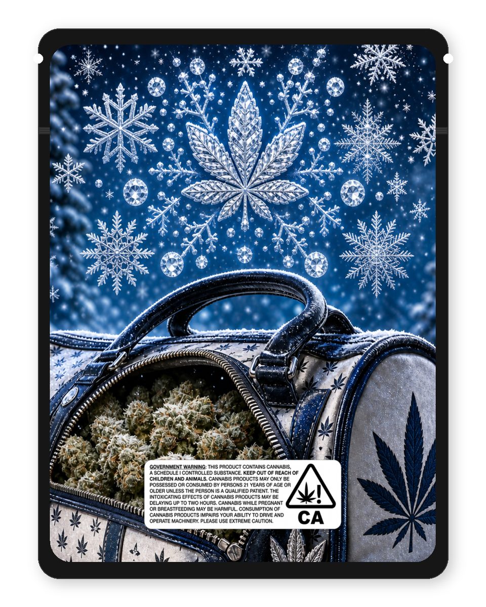 Frosty Birk custom 4"x5" mylar bag design (back)