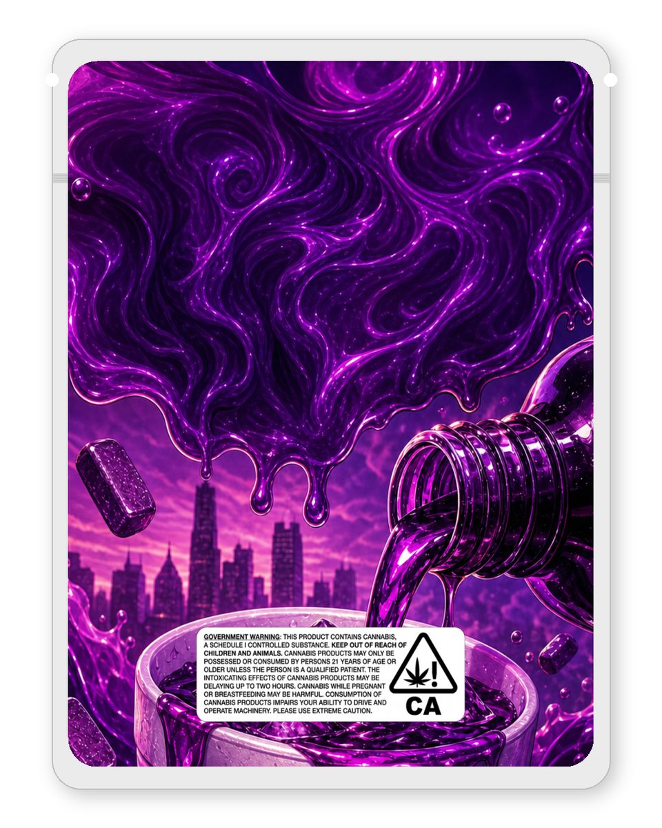 Wocky syrup custom 4"x5" mylar bag design (back)
