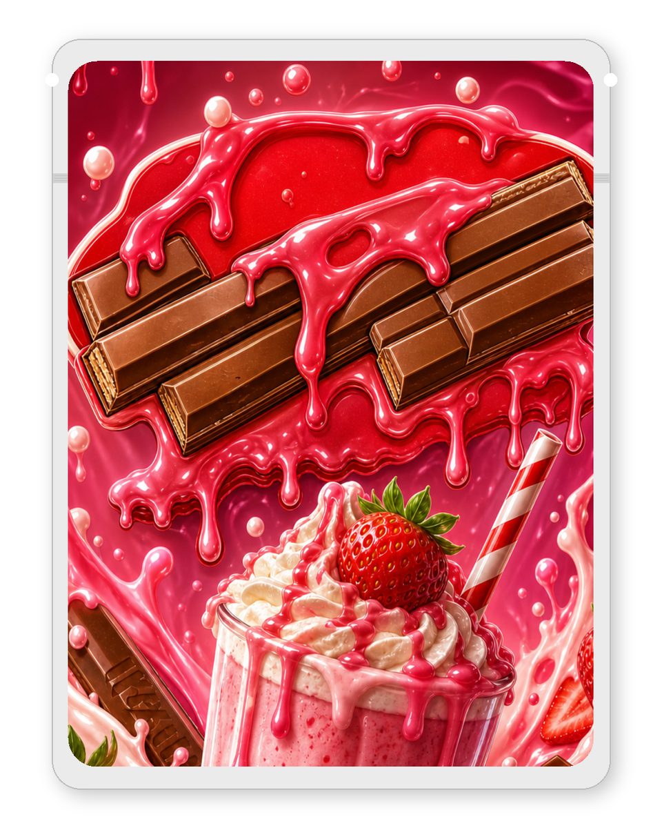Kush Kat Strawberry Milkshake custom 4"x5" mylar bag design (back)