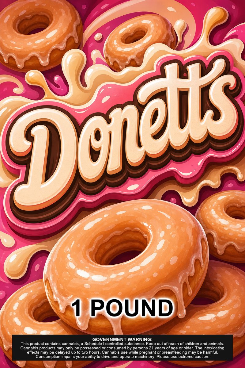 Donetts custom 6x9 pound bag sticker / turkey-bag flavor label