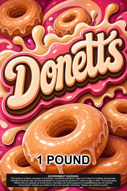 Donetts custom 6x9 pound bag sticker / turkey-bag flavor label