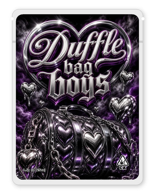 Duffle bag boys custom 4"x5" mylar bag design (front)
