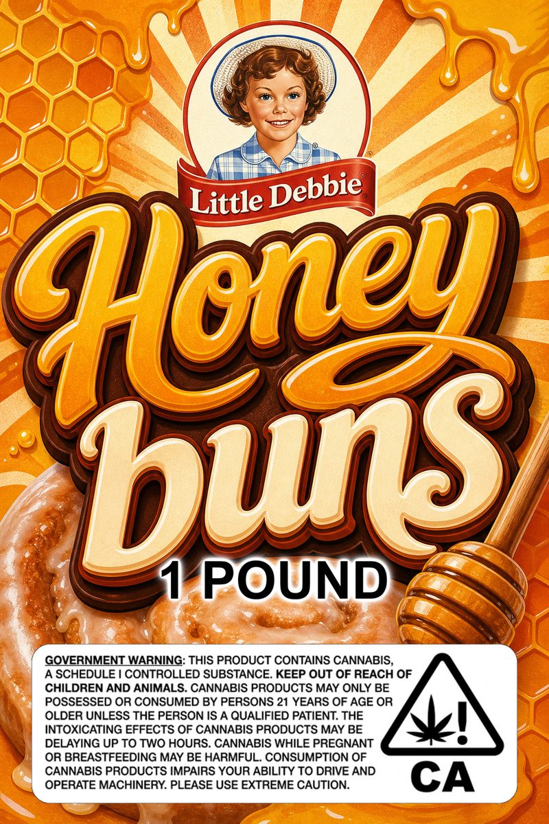 Honey buns custom 6x9 pound bag sticker / turkey-bag flavor label