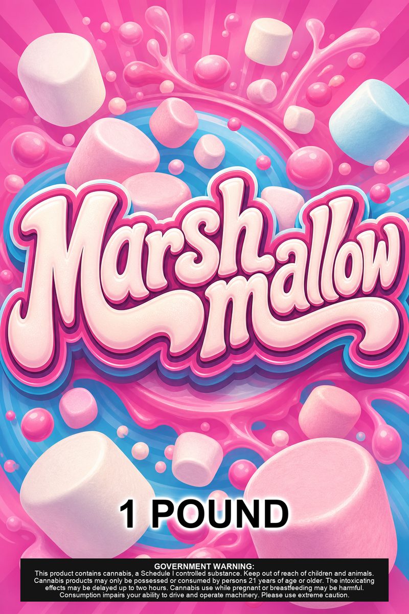 Marshmallow custom 6x9 pound bag sticker / turkey-bag flavor label