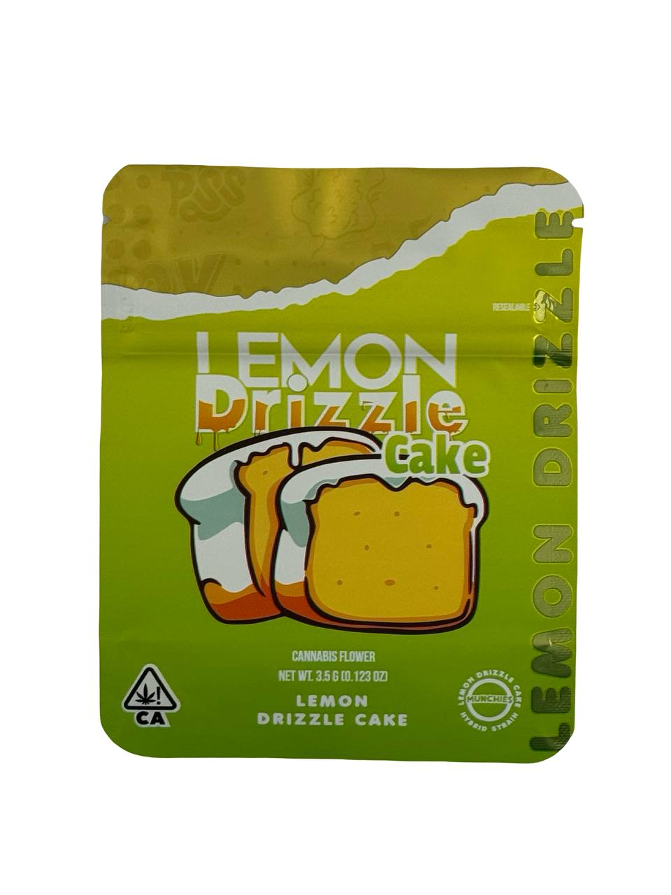Lemon Drizzle Cake 3.5g Mylar Bags | Munchies – Fire Mylar