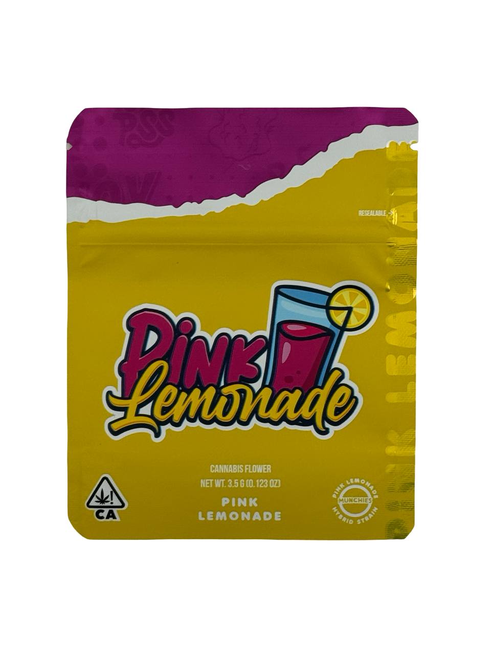 Pink Lemonade 3.5g Mylar Bags Munchies