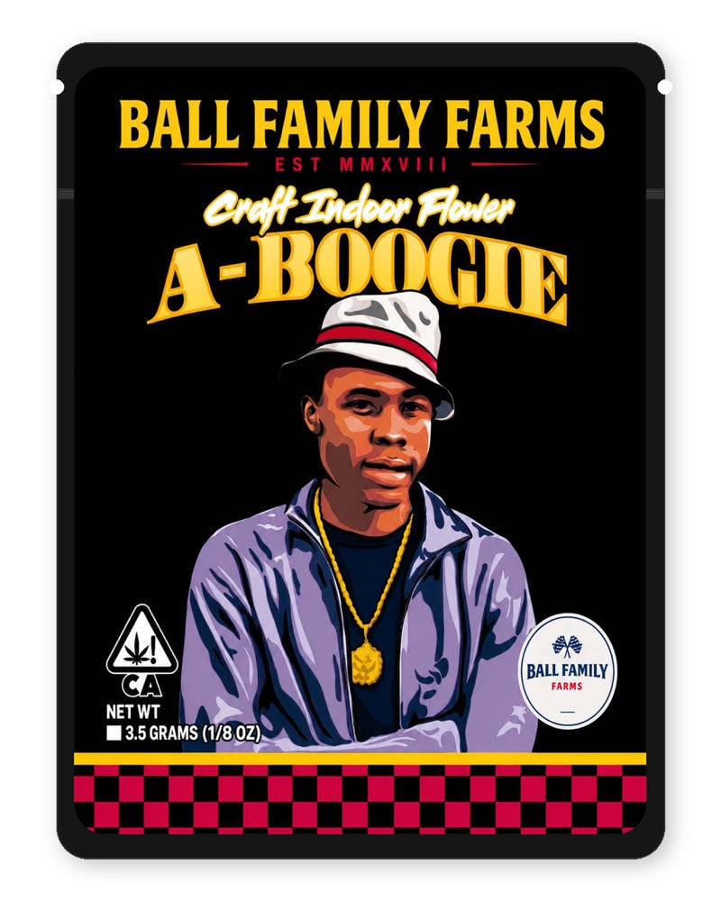 A-Boogie 3.5g Mylar Sticker Bags Ball Family Farms - Fire Mylar  