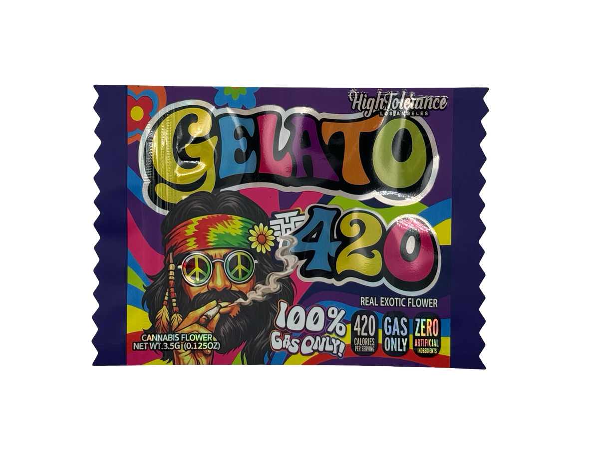 Gelato 420 3.5g Mylar Bags High Tolerance (Only $0.21 Each) — front
