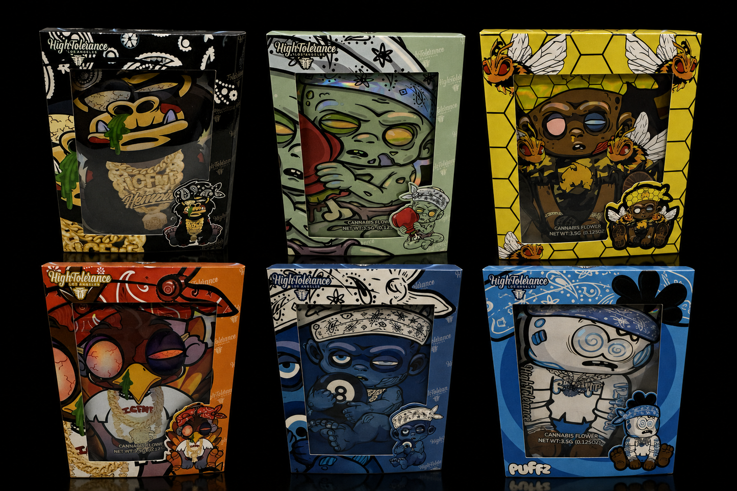 High Tolerance ICFMF variety pack — 6 designs grid