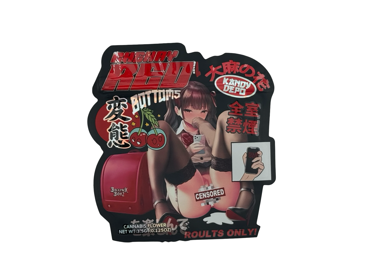 Cherry Red Bottoms mylar bag