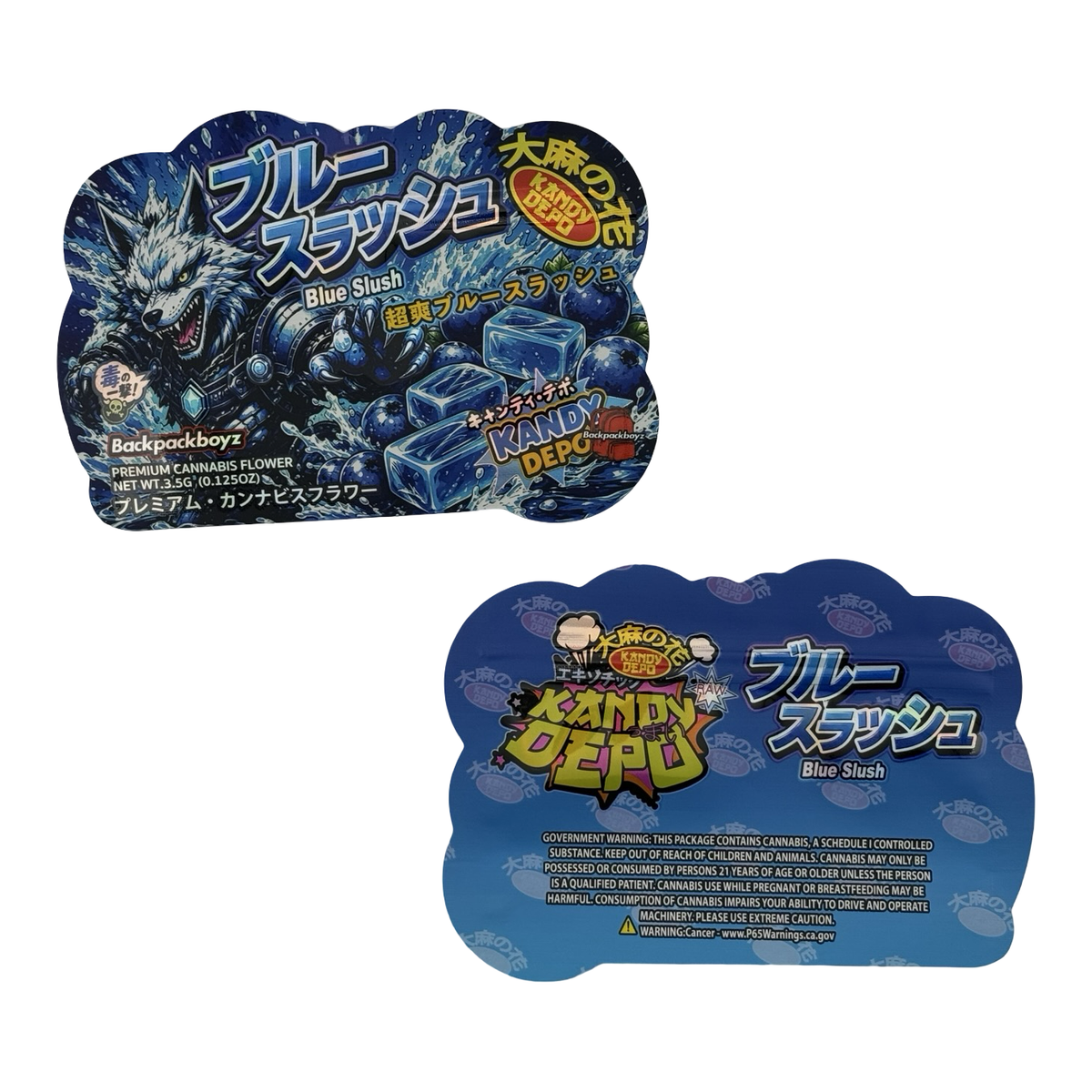 Blue Slush Mylar Bags 3.5g Kandy Depo (Only $0.21 Each) — group shot
